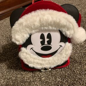 NWT Loungefly Santa Mickey Backpack